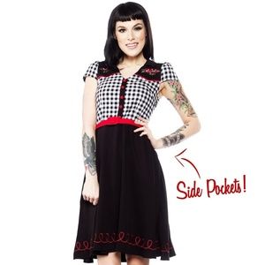 Sourpuss BNWT Lucky Line Dress L